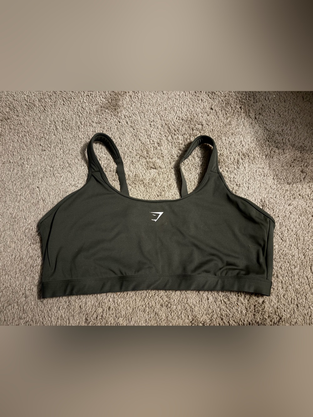 Gymshark fraction Sports Bra in olive green